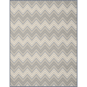 Biederlack Cotton Rich Blanket 150 x 200cm Zig Zag Blue - THROWS/BLANKETS - Beattys of Loughrea