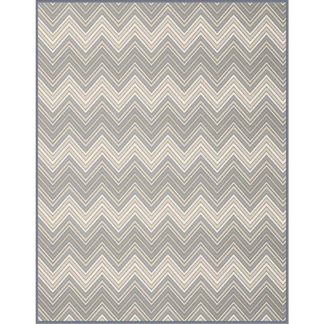 Biederlack Cotton Rich Blanket 150 x 200cm Zig Zag Blue - THROWS/BLANKETS - Beattys of Loughrea