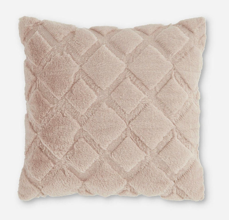 Catherine Lansfield Cosy Diamond Cushion in Blush 43 x 43cm - CUSHIONS/COVERS - Beattys of Loughrea