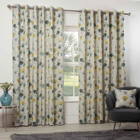 Camarillo Chartreuse Eyelet Curtains 90 x 90 - CURTAINS - READY MADE - Beattys of Loughrea