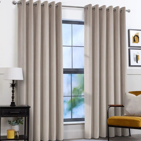 Aspen Sesame Eyelet Curtains 66 x 72 - CURTAINS - READY MADE - Beattys of Loughrea