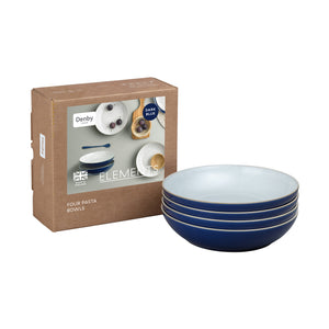 Denby Elements Dark Blue Set of 4 Pasta Bowls - TABLEWARE SETS - GENERAL - Beattys of Loughrea