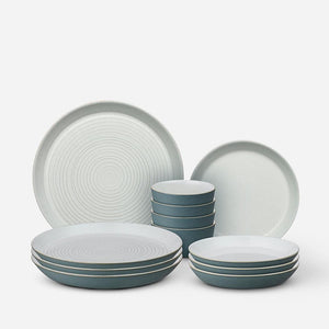 Denby Impression Charcoal Blue 12Pc Dinner Set - TABLEWARE SETS - GENERAL - Beattys of Loughrea