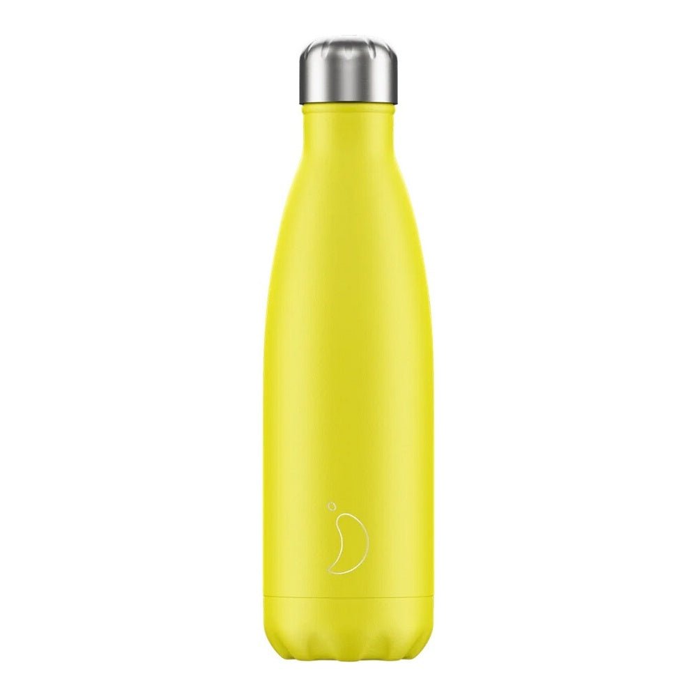 Chilly's 500ml Neon Yellow Bottle - PLASTICS - STORAGE LUNCH BOX BEAKER - Beattys of Loughrea