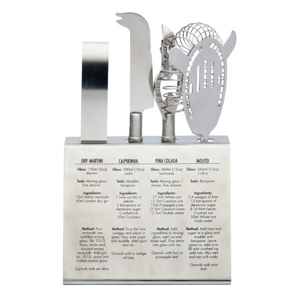 BarCraft 5pc Stainless Steel Cocktail Tool Set - KITCHEN HAND TOOLS - Beattys of Loughrea