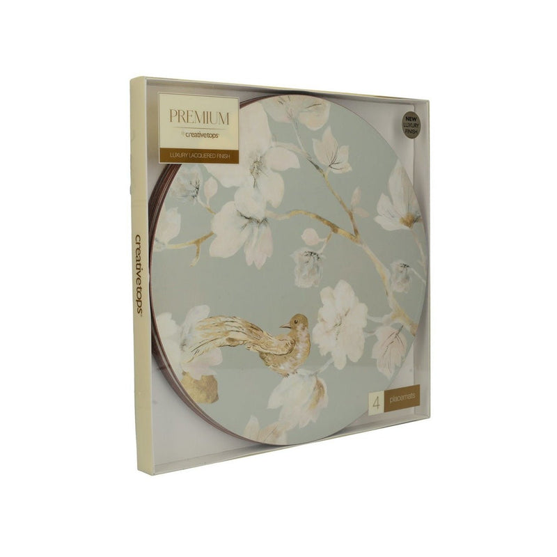 Creative Tops Duck Egg Floral Pack Of 4 Round Premium Placemats - TABLEMATS/COASTERS - Beattys of Loughrea