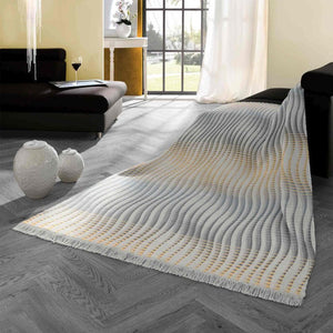 Biederlack Cotton Rich Blanket 140 x 180cm Curves Industrial - THROWS/BLANKETS - Beattys of Loughrea