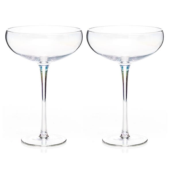 Newgrange Living Set of 2 Unicorn Lustre Martini Glasses - DRINKING GLASSES - Beattys of Loughrea