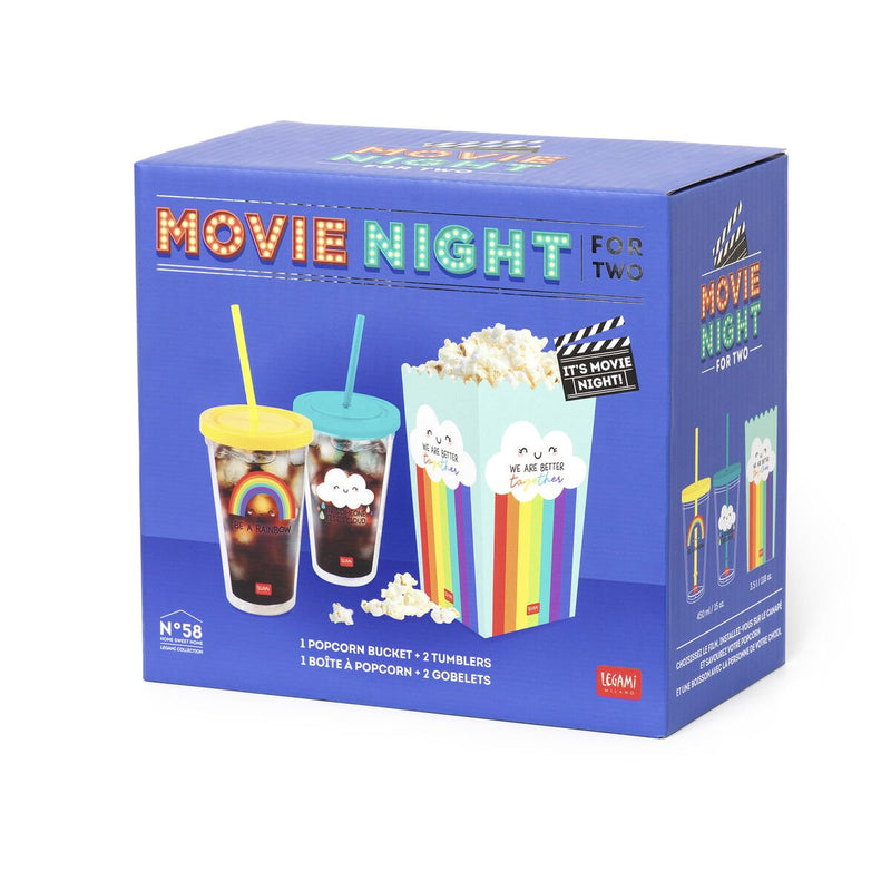 Movie Night for 2 Pop Corn Bucket and Tumbler Set - GENERAL LOOSE WARE - Beattys of Loughrea