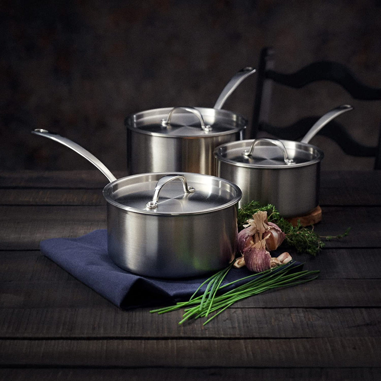Stellar Eclipse 3 Piece Saucepan Set STPA1 - COOKWARE - S/STEEL - Beattys of Loughrea
