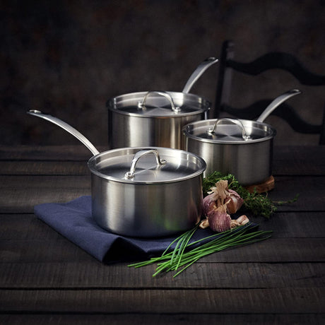 Stellar Eclipse 3 Piece Saucepan Set STPA1 - COOKWARE - S/STEEL - Beattys of Loughrea