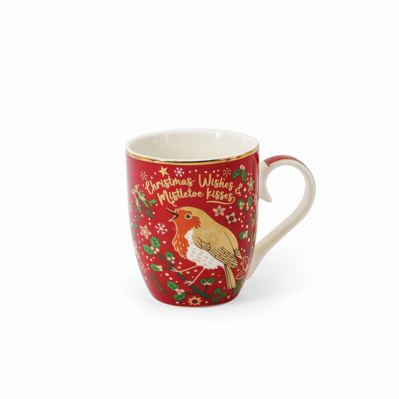 TIPPERARY CRYSTAL Christmas Robins Set of 4 Mugs - MUG SETS - Beattys of Loughrea