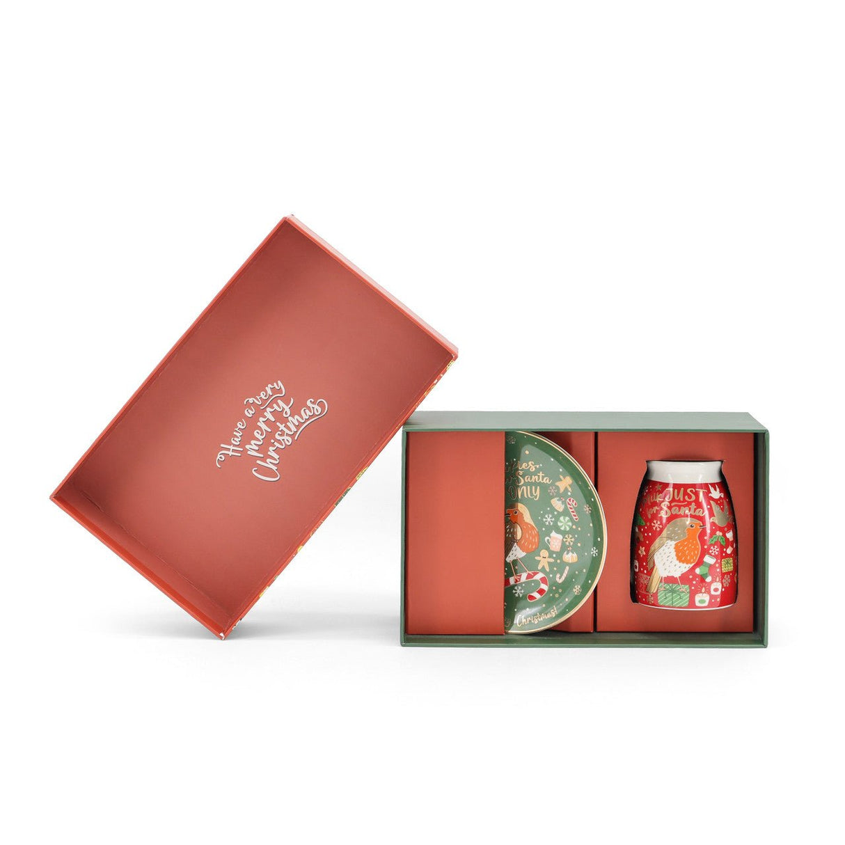 TIPPERARY CRYSTAL Christmas Robin Santa Set - MUG SETS - Beattys of Loughrea