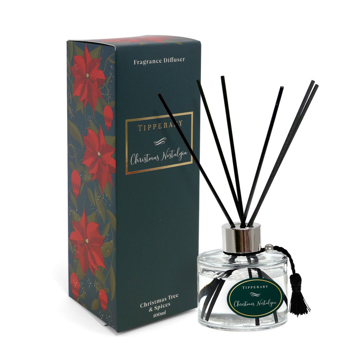 TIPPERARY CRYSTAL Poinsettia Diffuser - Christmas Nostalgia - POT POURRI/AROMATHERAPY/OILS/DIFFUSER - Beattys of Loughrea