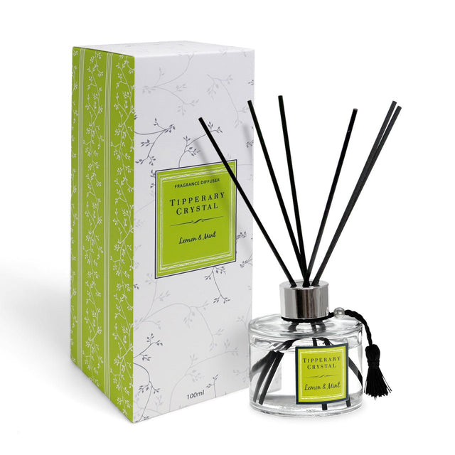 TIPPERARY CRYSTAL Lemon & Mint Fragranced Diffuser Set - POT POURRI/AROMATHERAPY/OILS/DIFFUSER - Beattys of Loughrea