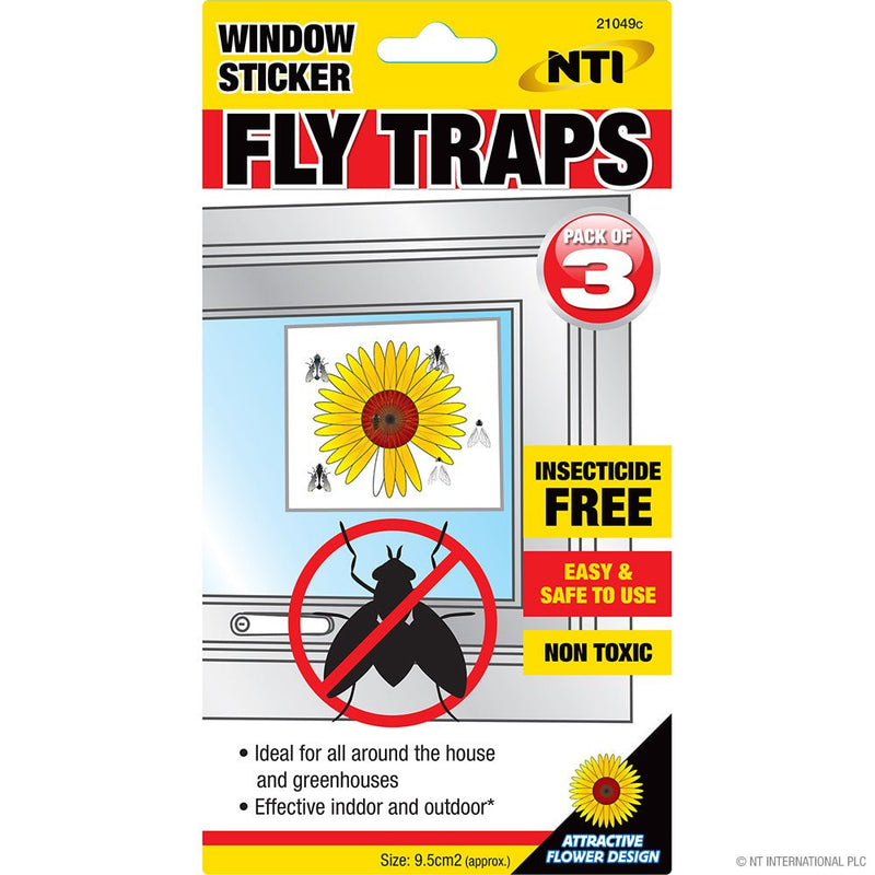 3pc Fly Trap Window Stickers - VERMIN BAIT/TRAP/FLY SPRAY - Beattys of Loughrea