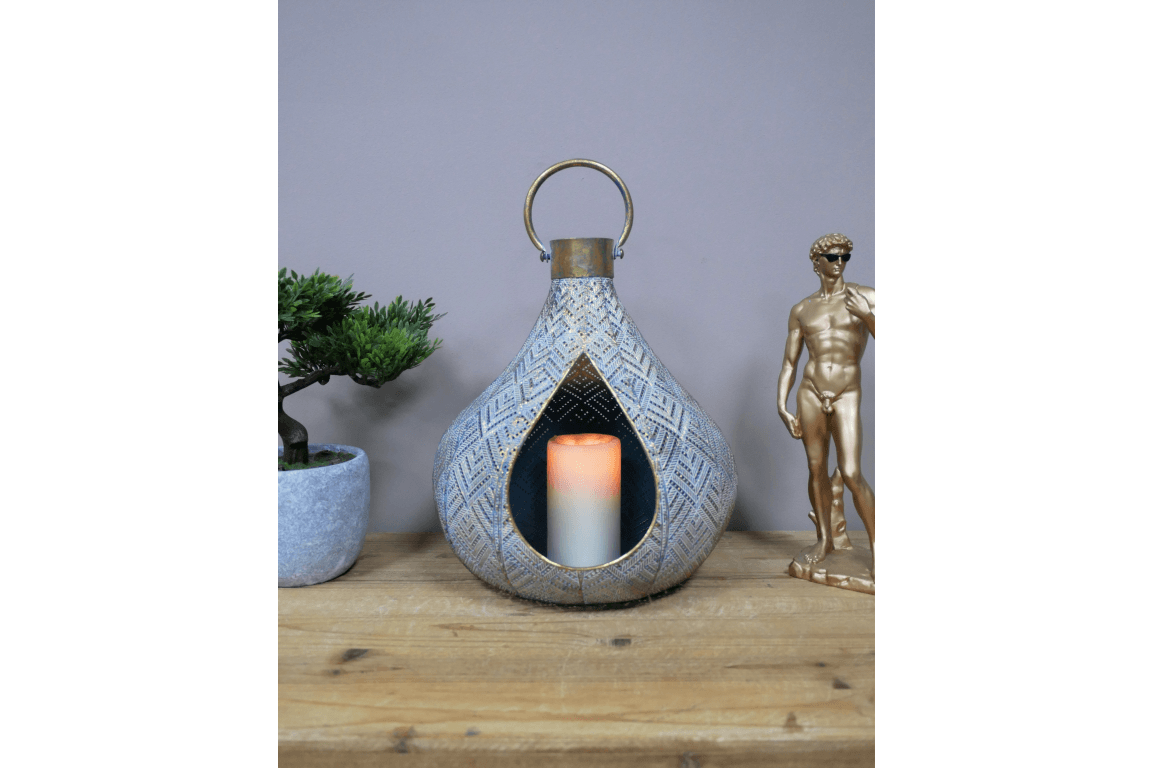 Teardrop Lantern 37cm (Candle not incl.) - CANDLE HOLDERS / Lanterns - Beattys of Loughrea