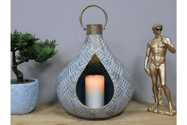 Teardrop Lantern 37cm (Candle not incl.) - CANDLE HOLDERS / Lanterns - Beattys of Loughrea