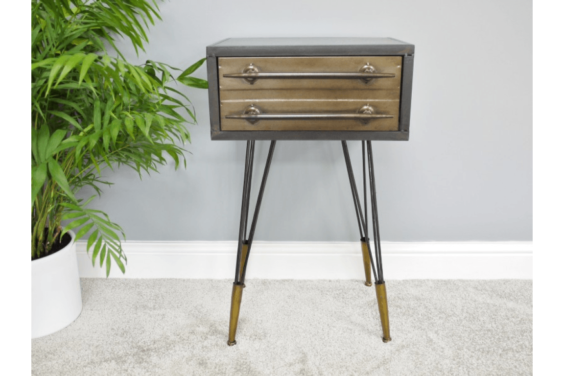 Metal Bedside Cabinet 69cm - OCCASIONAL FURNITURE - Beattys of Loughrea