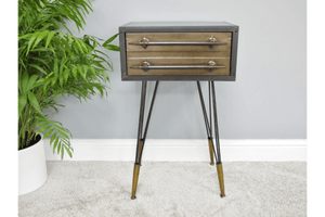 Metal Bedside Cabinet 69cm - OCCASIONAL FURNITURE - Beattys of Loughrea