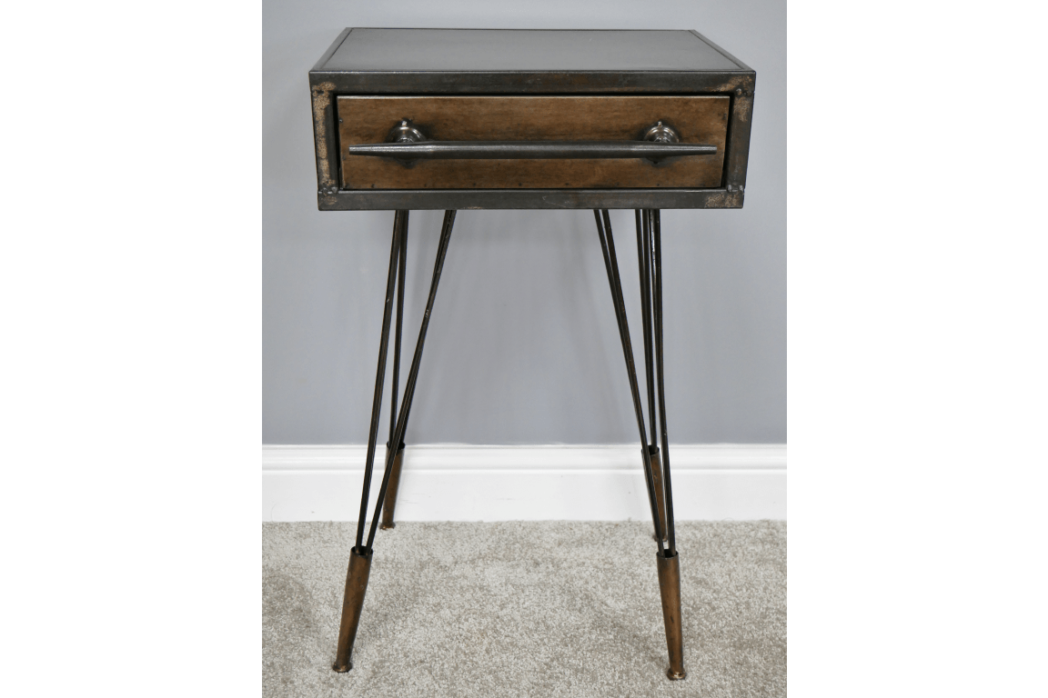 Metal Bedside Cabinet 1 Drawer - OCCASIONAL FURNITURE - Beattys of Loughrea