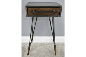 Metal Bedside Cabinet 1 Drawer - OCCASIONAL FURNITURE - Beattys of Loughrea