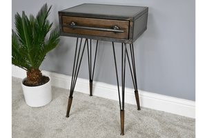 Metal Bedside Cabinet 1 Drawer - OCCASIONAL FURNITURE - Beattys of Loughrea