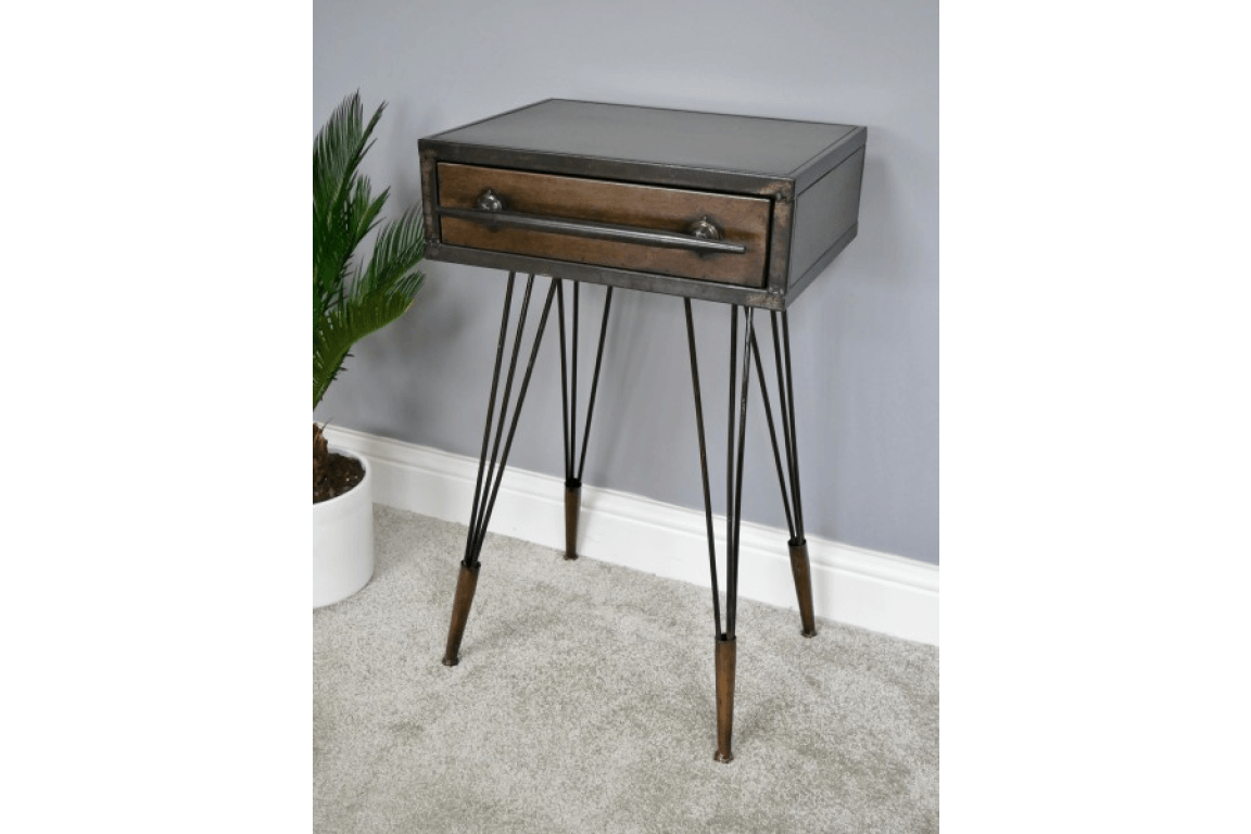 Metal Bedside Cabinet 1 Drawer - OCCASIONAL FURNITURE - Beattys of Loughrea
