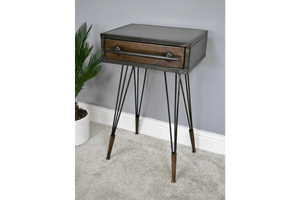 Metal Bedside Cabinet 1 Drawer - OCCASIONAL FURNITURE - Beattys of Loughrea