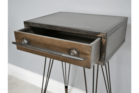 Metal Bedside Cabinet 1 Drawer - OCCASIONAL FURNITURE - Beattys of Loughrea