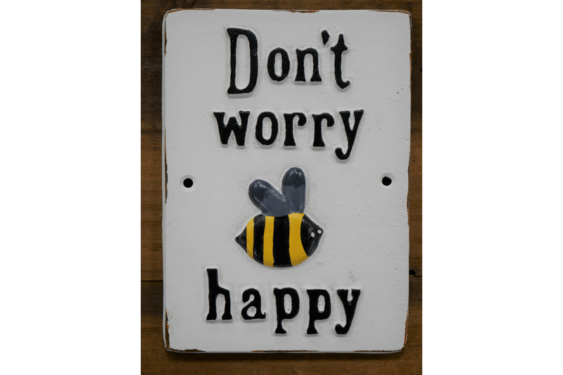 Bee Happy Sign - WALL PLAQUE/STATUES - Beattys of Loughrea