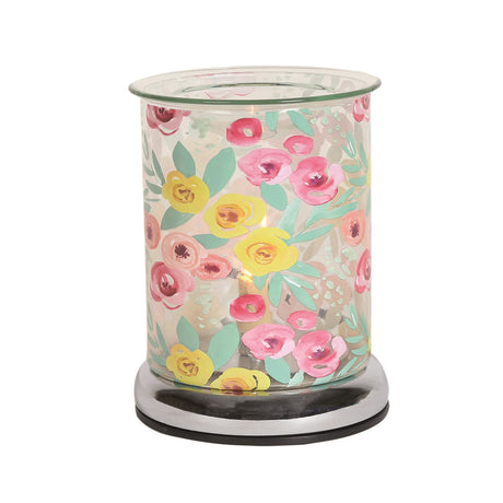 Electric Wax Melt Burner Touch – Yellow and Pink Small Watercolour Floral - Beattys of Loughrea | www.beattys.ie