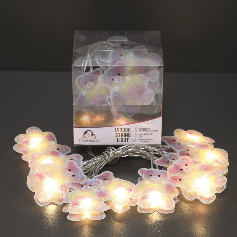 Rainbow Teddy Bear Design String Lights 10 LEDs 135cm - LED STRING DECO LIGHTS (NOT XMAS) - Beattys of Loughrea