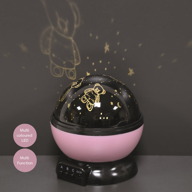 Teddy Bear Rotating Projector Night Light Multicolour LED 14cm - NIGHT LIGHT PLUG IN - Beattys of Loughrea