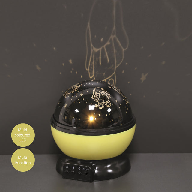 Rabbit Rotating Projector Night Light Multicolour LED 14cm - NIGHT LIGHT PLUG IN - Beattys of Loughrea