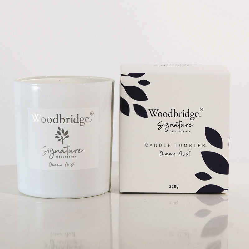 Ocean Mist Boxed Tumbler Candle by Woodbridge 250g - CANDLES - Beattys of Loughrea