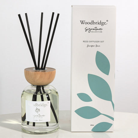 Juniper Rain Filled Reed Diffuser by Woodbridge 200ml - Beattys of Loughrea | www.beattys.ie