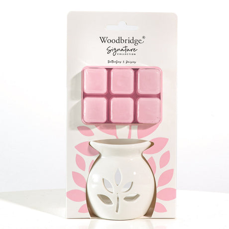 Butterflies on Daisies Wax Melt Burner Gift Set by Woodbridge - Beattys of Loughrea | www.beattys.ie