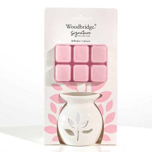 Butterflies on Daisies Wax Melt Burner Gift Set by Woodbridge - Beattys of Loughrea | www.beattys.ie