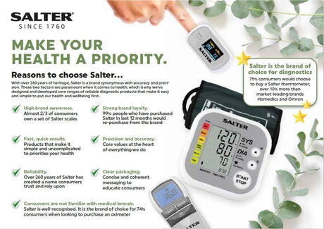 Salter BPA-9301-EU Bluetooth Automatic Arm Blood Pressure Monitor - BODYCARE - Beattys of Loughrea