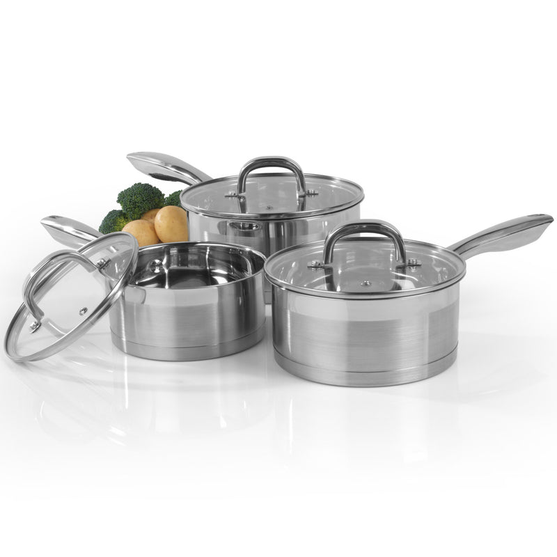 Salter Timeless Collection Stainless Steel 3pc Saucepan Set - COOKWARE - S/STEEL - Beattys of Loughrea