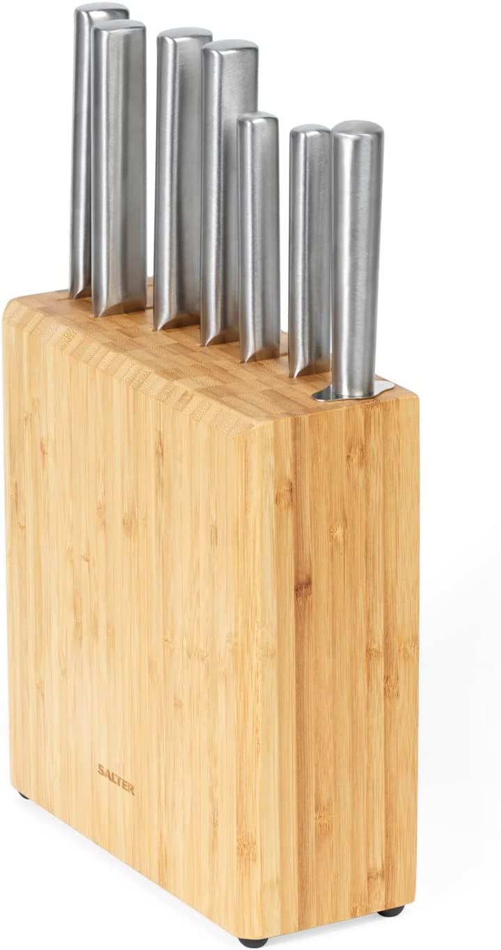 Salter 7 Pc Kitchen Knife Set with Bamboo Block - CUTLERY/KNIFE SET/BLOCK - Beattys of Loughrea