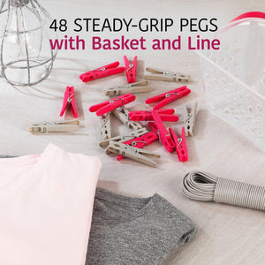 Kleeneze 20 Metre Washing Line, Pegs & Storage Basket - H/H - CLOTHES PEG/COAT HANGER/WALKING STICK..ETC - Beattys of Loughrea