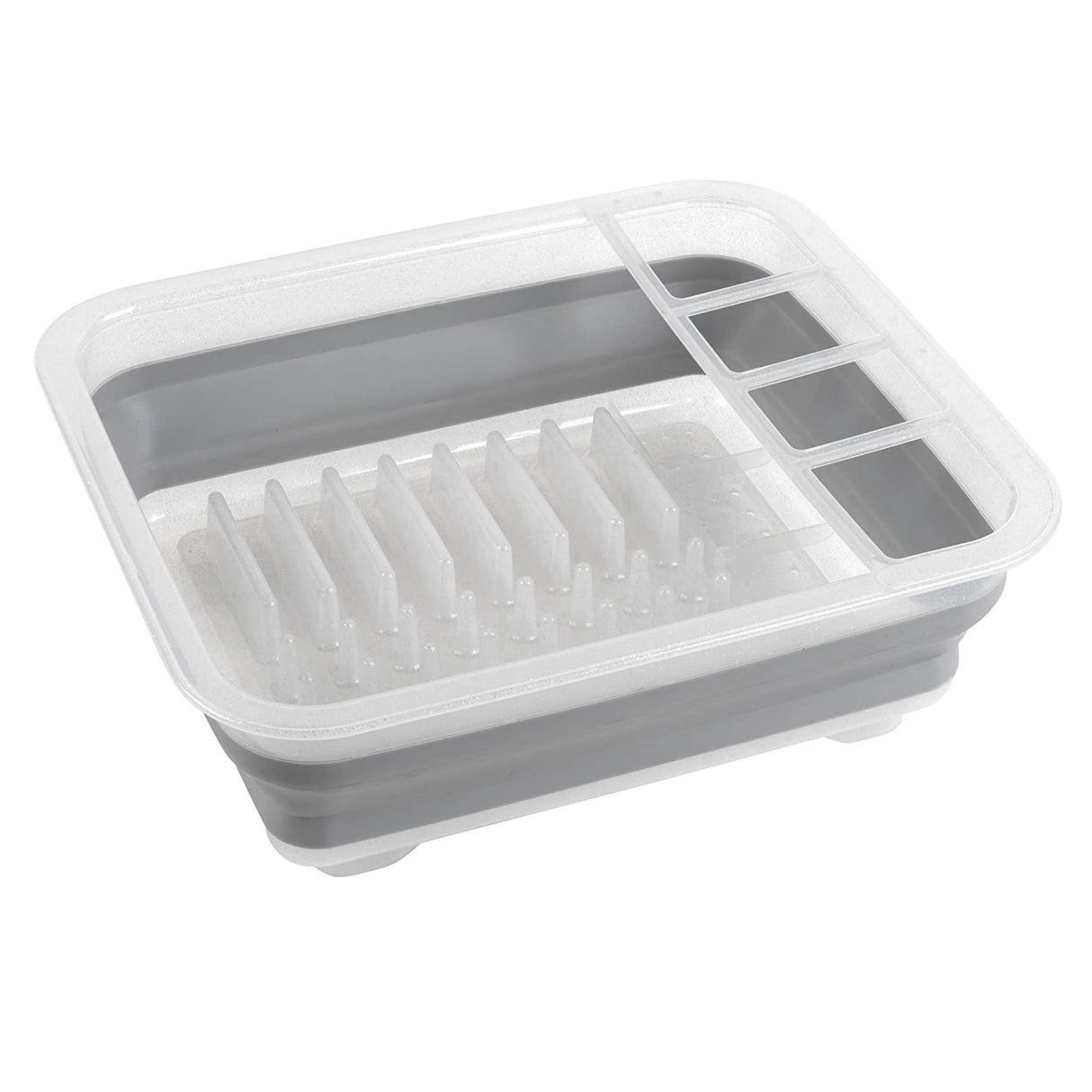Beldray Glisten Glitter Grey Collapsible Dish Drainer with Cutlery Divider - CLEANING PVC BASIN/LAUNDRY/DRAINERS - Beattys of Loughrea