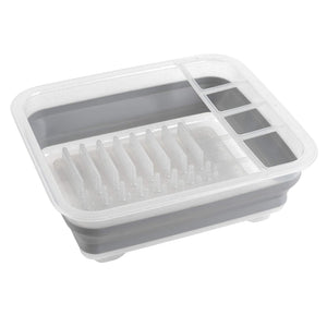 Beldray Glisten Glitter Grey Collapsible Dish Drainer with Cutlery Divider - CLEANING PVC BASIN/LAUNDRY/DRAINERS - Beattys of Loughrea