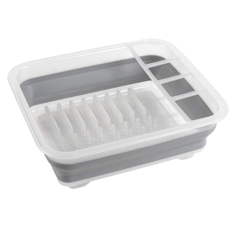 Beldray Glisten Glitter Grey Collapsible Dish Drainer with Cutlery Divider - CLEANING PVC BASIN/LAUNDRY/DRAINERS - Beattys of Loughrea