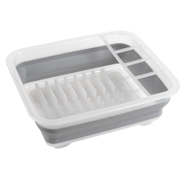 Beldray Glisten Glitter Grey Collapsible Dish Drainer with Cutlery Divider - CLEANING PVC BASIN/LAUNDRY/DRAINERS - Beattys of Loughrea