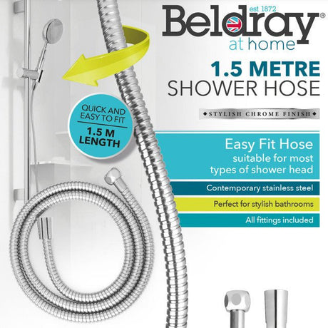 Beldray 1.5 Metre Shower Hose Stainless Steel - Beattys of Loughrea | www.beattys.ie