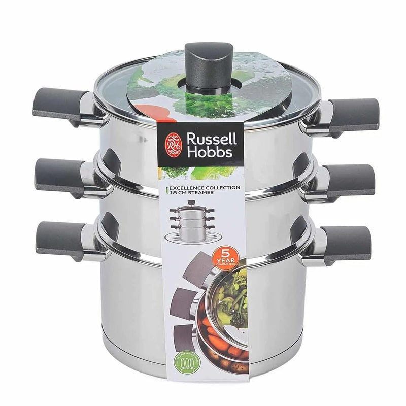 Russell Hobbs Excellence Collection 18cm Steamer With Tempered Glass Lid - BAKEWARE - Beattys of Loughrea