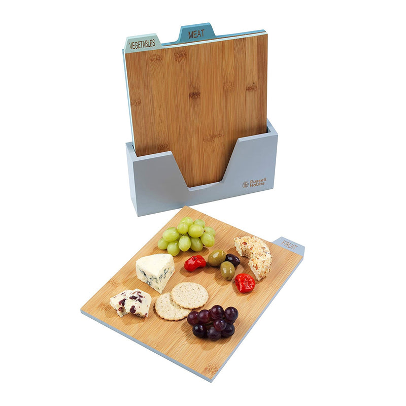 Russell Hobbs 3pc Piece Bamboo Chopping Board Set with Holder - PLASTICS - STORAGE LUNCH BOX BEAKER - Beattys of Loughrea